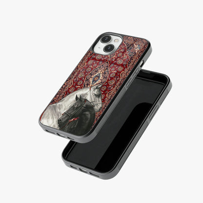 Royal Horses Wtih Persian Rug Premium Metal Case